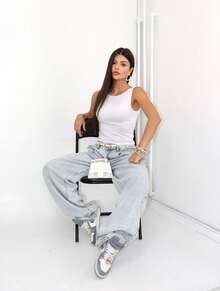 Regata Básica Costa Nua Feminina Suplex Blusa Cropped Baby Tee Alça Grossa Casual