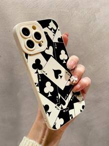 Funda para  con temática de naipes de labios rojos, apta para los modelos  17 Air, 16E, 15, 14, 13, 12, 11, XS Max/XR/Mini/Pro/Plus/Pro Max, compatible con Samsung S25/S24 Ultra/S23 FE/S22 Plus/ S21/S20/A81/A55/A54/A35/A34/A32/A25/A24/A21S/A16/A15/A13/A12/A06/A05/A04/A03, OPPO Reno/FIND/A/F, VIVO S/Y/V, series /Redmi/POCO/NOTE, series Honor X. Fundas de TPU para teléfonos que ofrecen protección a prueba de golpes, caídas y manchas, esenciales para uso personal o para regalar. Perfectas para San Valentín, Halloween, Navidad, Año Nuevo y todas las ocasiones festivas. - Blanco-1 - Ver 2