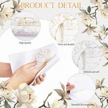 50 Pack Gold Magnolia Napkins - Gold Floral Disposable Napkins - Cloth-Like Feel Dinner Paper - Vintage Heavy Duty Hand Towels For Bathroom Wedding Holiday Party Bridal Decorative Towels,Gold - Gold - 查看 4