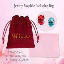 MICOO 925 Sterling Silver Charms For Bracelets,Fashion DIY Dangle Pendants Beads Simulated Birthstone Charms,Birthday Gifts For Women,2RedandLightBlueCharms - 2個紅色和淺藍色飾品 - 查看 4