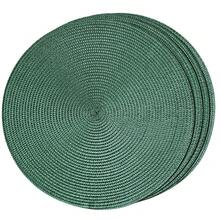 FunWheat Round Braided Placemats Set Of 4 Table Mats For Dining Tables Woven Washable Non-Slip Place Mats 15 Inch(Black Green,4pcs),BlackGreen15inchessetof4 - BlackGreen15inchessetof4 - View 1