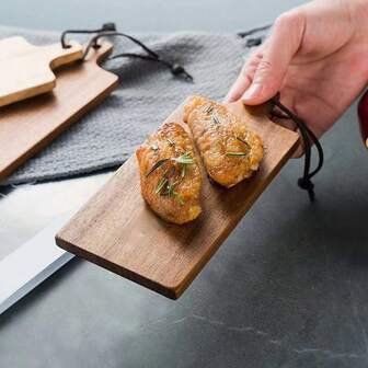 迷你相思木托盘，小号，木制肉类拼盘，桨形奶酪板，备料板，厨房肉类披萨奶酪面包蔬菜厨房配件