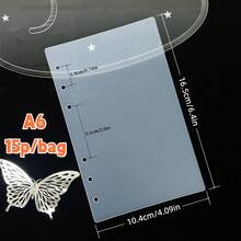 5/10/15 Stücke/Tüte A6 matte loseblatttrennblätter, Aufkleber Aufbewahrung, Aufkleber Notizbuch, halbtransparente loseblatttrennblätter, A6 Planer Einlagen, PP Material, Loseblattordner Nachfülleinlagen, geeignet für Notizbücher, Planer, Scrapbooks, Aufkleber Aufbewahrung, Schul- und Bürobedarf - Transparent - Übersicht 7