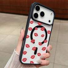 1PC Cartoon Sexy Red Lips Pattern Dopamine Color Phone Cases, Compatible With Galaxy Series (Including S25, S24, S23, S22) And 17, 17 Pro Case, 17 Pro Max Case, 17 Air, 16 Case, 15, 14, 13, 12, Pro Max. Featuring Anti-Slip Grip, Shock Absorption, And Wireless Charging Compatibility, These Autumn Phone Cases Make Perfect Gifts For Hallowe Or Christmas. For  17 Pro Max Cute Christmas Phone Case. Christmas Accessories. And Family Christmas Decoration Christmas Bookshelf Phone Case Festival Gift  16 Promax Case  17 Pro Max Case  17 Pro Max 1 Hot Selling Item Minimalist New Style Holiday Gift Fall Christmas Phone Case Stitch Friends  Case Red Lipped Phone Case  16 Case Christmas Custom Phone Case  17 Pro Case Suitable For Gifting To Lovers Phone Cases - 款式1(1件) - 查看 2