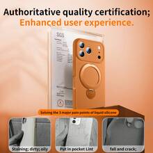 Liquid Silicone Magnetic Adsorption Protective Case With Stand Compatible With IPhone 17/16 Pro Max/15 Pro/14 Pro Max/13 Pro, Slim Shockproof Cover Compatible With IPhone 16/15 Pro/13 Pro, Compatible With IPhone 17/16 Pro Max/15 Pro/14 Pro Max/13 Pro - Khaki - View 6