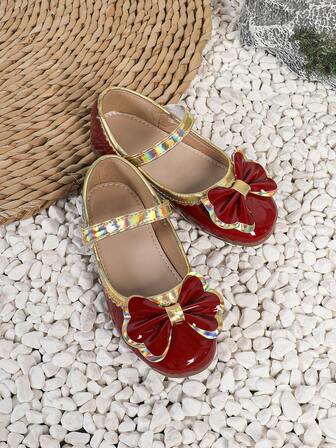 1 Pair Girls' Sweet Floral Hook And Loop Flat Mary Jane Casual Shoes, Suitable For All Seasons