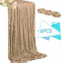 10pcs/Set Coffee Color Burlap Table Runners, Boho Rustic Style Table Flags, Suitable For Weddings, Baby Showers And Holiday Decorations