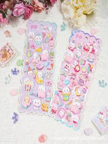 Cute Soft 3D Bubble Stickers, Can Relieve Children's Stress, Suitable For Squeezing Little Rabbits, Handmade 3D Phone Decoration Stickers - Multicolor - View 6
