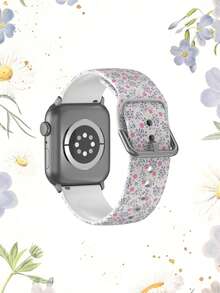 1 curea de schimb din silicon, moale, elastică și respirabilă, cu model floral, compatibilă cu 38mm 40mm 41mm 45mm 44mm 42mm 49mm, potrivită pentru seria Ultra, S10/SE/9/8/7/6/5/4/3/2/1