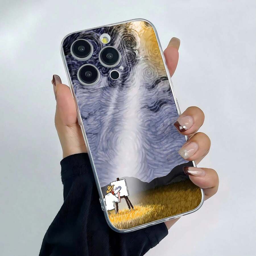 Funda para teléfono con diseño de artista en la naturaleza, compatible con teléfonos , 17, 16 Pro Max, 15 Pro Max, 13 y 12. Fabricada en TPU para una protección eficaz contra golpes y caídas. Un regalo ideal para familiares, amigos, seres queridos, parejas y Navidad. - transparente - Ver 1