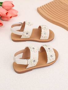 春夏时尚公主风平底凉鞋，软底，耐穿 - 白色 - 查看 4