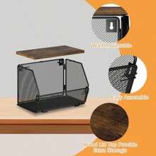 GILLAS 2 Juegos Cesta de Fruta de Metal, Cesta de Frutas y Verduras de Pared con Parte Superior, Cesta de Almacenamiento de Frutas y Verduras de Cocina, para Cebollas, Patatas, Verduras(default) - Multicolor - Ver 8