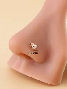 1 件心形鼻钉，可爱女士鼻饰，新款 L 形鼻钉鼻环配饰 - 彩色 - 查看 3