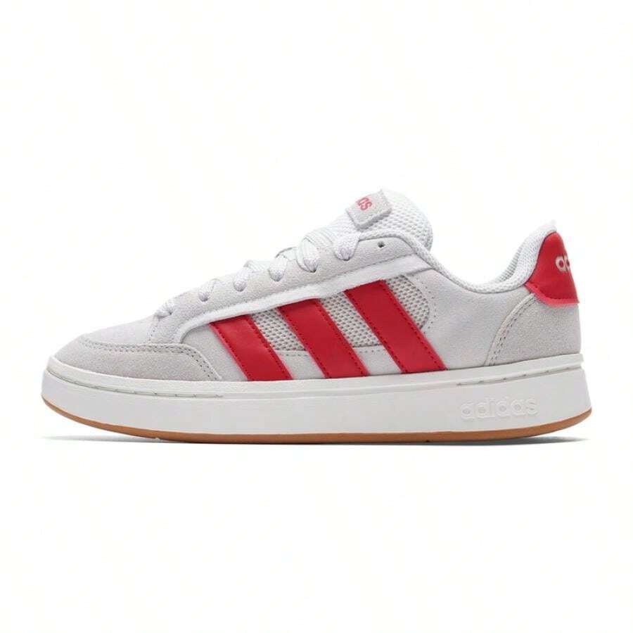 Adidas 男女通用 GC ALPHA SK8 低帮运动鞋，复古简约轻便防滑休闲鞋，HQ7365 - 晶白/淺猩紅/漢玉白 - 查看 1