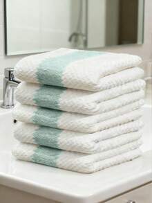 10pcs/5pcs Random Color Soft Towels, Quick Drying Face Towels, Reusable Square Makeup Remover Towels (9.8in*9.8in), Soft & Skin-Friendly Face Cloths, Portable Cleaning Tool, Multipurpose For Travel - Multicolor - View 8