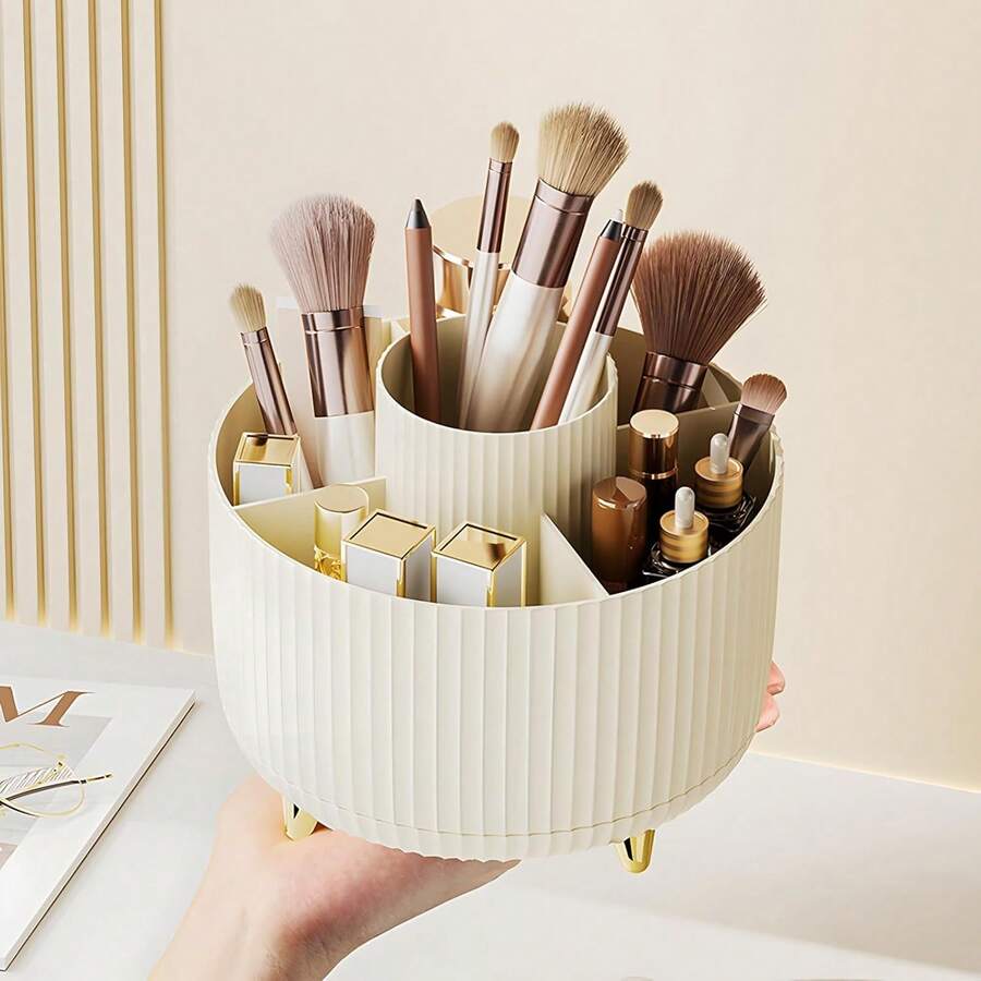 360° Rotate Makeup Brush Holder Organizer, Makeup Organizers Countertop, Makeup Organization And Skincare Storage For Vanity, Desktop, Bathroom