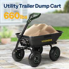 4 Cu.Ft 660lbs Wheelbarrow Garden Cart Dump Wagon Handle Attach To ATV Tractor - 1 - Xem 6