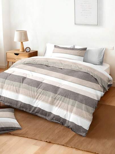 3pcs Checkerboard Pattern Duvet Cover Set (1 Duvet Cover And 2 Pillow Shams), Soft And Skin-Friendly, Suitable For All Seasons