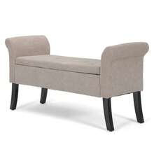 25 Beige Storage Rectangle Living Room Bedroom Lift Top Footstool/Arms - 1 - 查看 9