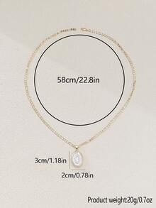 1pc Elegant Women's Jewelry Double-Sided Embossed Necklace With Virgin Mary Cross Pendant, Unique Design Choker For Daily Wear