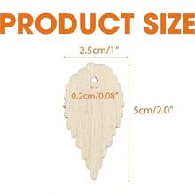 50 Packs Wooden Leaves Crafts, 2.0x1.0 Inches Leaf Flat Shaped Blank Unfinished Wood Natural Antique Cutout Small Pieces Pendants Projects Crafting Fall Home Decoration Tags - ban đầu - Xem 3