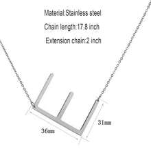 MOMOL Sideways Initial Necklace 18K Gold Plated Stainless Steel Large Big Letters Pendant Necklace Script Name Monogram Necklaces For Women,E - e - 查看 5
