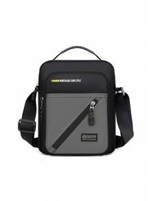 1pc New Vertical Nylon Material Multi-Layer Zipper Closure Adjustable Shoulder Strap Casual Daily Business Men Messenger Bag, Suitable For Commuting, Work, Business Meetings Canvas Tote Bag - Multicolor - View 18