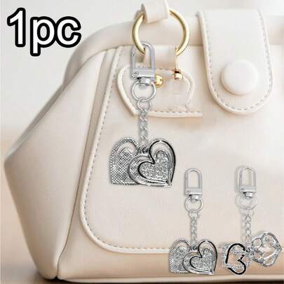 Minimalist Oil Drop Heart Shaped Keychain, Alloy Charm For Women, Earphone Case, Bag, Wall Decor