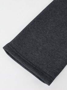 1件装 女童/青少年休闲百搭懒人星形印花长裤，秋冬款 - 深灰色 - 查看 5