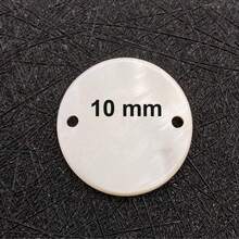 10/20/30/50/100 件天然淡水贝壳吊坠，10 毫米圆盘形钻孔吊坠，DIY 项链、手链、耳环首饰配件