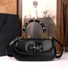 The New Bamboo Joint Hand-Held Saddle Bag For Autumn And Winter 2025 Is A Versatile And Elegant Simple Small Single-Shoulder Crossbody Bag For Women - Black - View 2