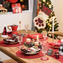 Round Braided Placemats Set Of 6 Table Mats For Dining Tables Woven Washable Non-Slip Place Mats For Decoration(Shining Red, 6pcs),ChristmasRed15inchessetof6 - ChristmasRed15inchessetof6 - View 3
