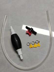 1 Set High Flow Manual Fuel Transfer Pump - Gasoline, Oil And Water Transfer Manual Siphon Hose - Durable PVC, Standard US Thread, Fuel Transfer Tool | Transparent Design | Sturdy Construction For Gasoline, Petrol, And Liquid Water Transfer