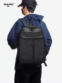 saroxi Men's Black Casual Lightweight Backpack, Portable Suitable For Travel, School, Large Capacity, Gift For Men - Black - View 3