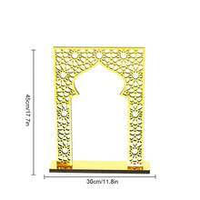 1pc Large Gold Hollow Arch Decor, Ramadan Home Decoration, 3D Acrylic & Wood Arch Tabletop Decor, Eid Al-Fitr & Eid Al-Adha Holiday Home Decoration, Gold Mirror Tabletop Decor, Ideal For Home, Office Or Holiday Decoration, Ramadan Party Decor