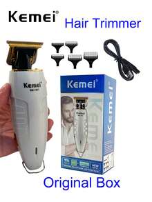 Kemei Electric Hair Trimmer For Men USB Rechargeable Shaver, KM-1931 & KM-3382 Shaver & Trimmer Set, Barber Beard Razor, Men's Daily Use Trimming & Shaving Machine, Holiday Xmas Gift , New Year Use For Men, Bald Head Shaver, Body Hair Trimmer - Light Grey - View 12
