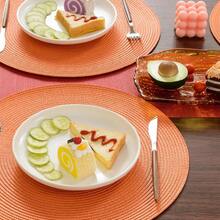 FunWheat Round Braided Placemats Set Of 6 Table Mats For Dining Tables Woven Washable Non-Slip Place Mats 15 Inch(Orange, 6pcs),Orange15inchessetof6 - Orange15inchessetof6 - View 8