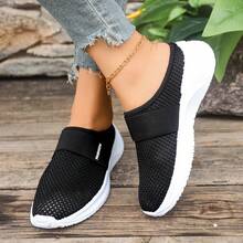 Women's Orthopedic Comfort Slip-On Sneakers - Arch Support With Skin-Friendly Foam, Breathable Knitted Fabric, All-Day Lightweight Walking Shoes, Non-Slip PVC Sole - Suitable For Nurses, Teachers, Standers And Runners, Orthopedic Shoes, Exquisite Pressure Relief Design, Beautiful Embroidery, Soft And Shockproof, Suitable For Long-Term Standing, Comfortable And Lightweight Women's Walking Sneakers, Women's Sports Casual Shoes - Phiên bản nâng cấp màu đen - Xem 5