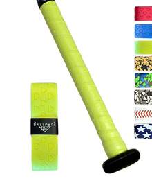 Cinta de agarre de murciélago de polímero para béisbol/softball |   Reemplazo de agarre de bate de béisbol precortado de 1,10 mm |   Bandera americana roja, blanca y azul - Amarillo neon - Ver 13