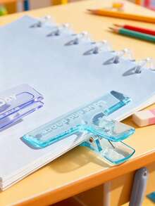 1pc Colorful Transparent Clip, Learning Material Long Tail Clip, Drawing A4 Paper Clip, High-Value Stationery File Folder Student Office Test Paper Clip, Multi-Functional Learning Material Storage Tool - Multicolor - View 6