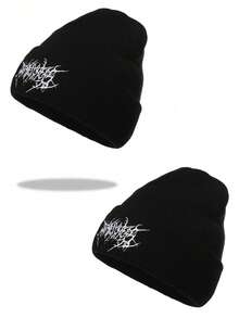 1顶男女通用嘻哈针织帽，摇滚乐队刺绣保暖针织帽，适合日常穿着、滑雪、度假等冬季活动。 - 彩色 - 查看 18