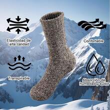 ¡RecomendadoCalcetines Termicos, Patrón Calcetines térmicos de invierno, Calcetines de Lana Cálidos, Ideales para Senderismo, Ocio y Uso Doméstico¡Top de Temporada - Color - Ver 5