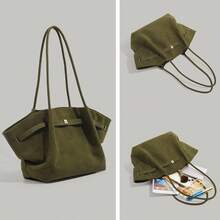 Niche Design Retro Green Handbag, Autumn/Winter New High-End Versatile One Shoulder Underarm Tote Bag - Green - View 5