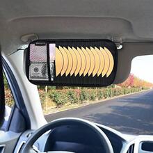 Porta CD para coche, porta DVD para visera de vehculo Orangizer, funda para visera de CD con 12 fundas, 1 bolsillo de malla, 1 portabolgrafos, 1 bolsillo interior trasero Negro - Negro - Ver 7