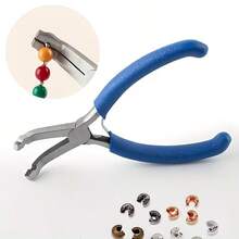 Heavy Duty High Carbon Steel Round Hole Pliers With Positioning Ball Clamp, Blue Handle - Precision Bead Positioning Tool, Suitable For Jewelry Making, Crafts, Beading, Jewelry Crafts, DIY - Multicolor - View 4