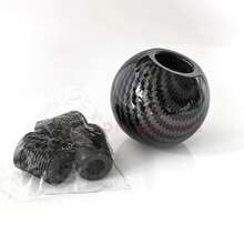 Perilla de cambio de marchas de aluminio de 5/6 velocidades Universal Racing, negra de carbono, perilla de cambio de marchas de transmisión manual, palanca de cambio automática - forma de bola - Ver 3