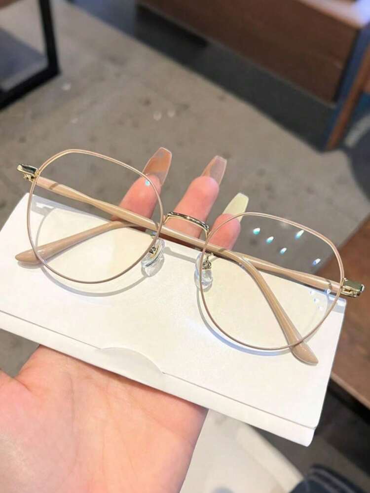 1 Pair Of Glasses Suitable For Both Men And Women, With A High-Quality Appearance. It Is A Round, Solid-Colored, Smooth Protective Eyewear Designed Specifically For Students. The Design Is Simple And Versatile. The Transparent Lenses Are Suitable For Reading And Using Computers. - Clear - View 12