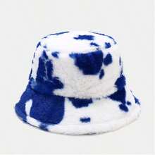 Japanese Style Fashionable Cow Print Bucket Hat For Women, Autumn And Winter, Korean All-Match Bucket Hat With Thickened Warmth Cute Winter Outfits - Multicolor - View 6