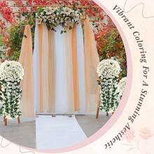 2 Pieces Of Artificial Plastic Wisteria Flowers, Lifelike Hanging Wall Flowers Decoration, Spring Decorations, Suitable For Valentine's Day, Weddings, Indoor Decorations, Garden Decorations And Other Different Scenes, Outdoor Hanging Plants (White, Purple). - 白色 - 查看 6