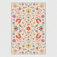 1pc Modern Pink Floral Pattern Area Rug, Decorative Carpet Suitable For Living Room, Classroom, Game Room, Dorm, Bedroom - Multicolor - View 14